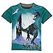 Coralup Boys Lifelike 3D Print Dinosaur Short Sleeve T-Shirts Tops 4Y-10Y