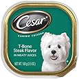 Cesar Canine Cuisine T-Bone Steak Flavor in Meaty Juices for Small Dogs, 3.5-Ounce Trays (Pack of 24)