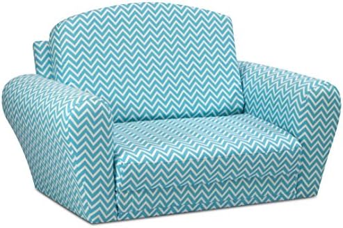 Kids Convertible Sleepover Chair Bed - Flip Out Lounger for Slumber Parties, Gaming, Chilling - Fun Childrens Furniture That Easily Converts To a Folding Cot - 2 Fabric Choices