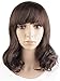 MapofBeauty 16 Inches / 40cm Synthetic Brown Medium Length Wigs Curly Wigs (Dark Brown)
