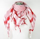 Premium Shemagh Head Neck Scarf - Red/White