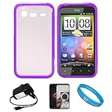 Durable Crystal Hard Case Cover with Purple Rubberized TPU Silicone Skin Ed ....