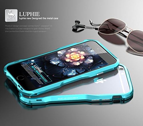 SUPERARMOR for iPhone 6 6S 4.7 Luphie Aluminum Bumper Case Frame Made by Aircraft Aluminum Stealth Metal Alloy Ultra light weight curved design (Light Blue)