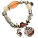 Acosta Jewellery - Opal & Purple Glass Beads - Ethnic Style Enamel Charm Stretch Bracelet (Silver Co