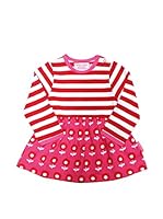 Toby Tiger Vestido Drpflo (Rosa / Rojo / Blanco)