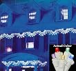 Set of 150 LED Multi-Color Swag Christmas Lights - White Wire