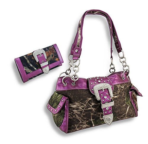 Camouflage Rhinestone Western Buckle Purse/Wallet Set