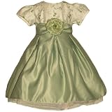 Toddler Girls Dress - Light Sage Embroidered Fancy Dress (6M - 24M)