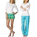 Xhilaration&reg; Juniors Flannel 3Pc Pajamas Set - True White/Blue Snowflake/Green Plaid