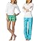 Xhilaration&reg; Juniors Flannel 3Pc Pajamas Set - True White/Blue Snowflake/Green Plaid