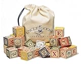 Uncle Goose Wooden ABC Blocks with Bag - Made in the USA