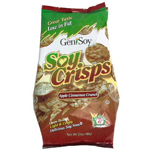 Genisoy Soy Crisps, Apple Cinnamon Crunch, 3.5-Ounce Bags (Pack of 12) by Genisoy