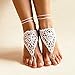 1 X Ivory crochet barefoot sandals/Nude shoes/Foot jewelry/Bridesmaid accessory/Yoga shoes/ Beach accessory/Beach wedding/Belly dance/Anklet