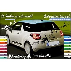 Katzen-Auto-Aufkleber mit Spuren"The Cat" . Farben sind frei w�hlbar!