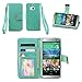 IZENGATE HTC One M8 (2014) Wallet Case - Executive Premium PU Leather Flip Cover Folio with Stand (Mint)