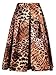 Choies Women's Print Floral Midi Skirt(Tiger Pattern/Yellow White Leopard)