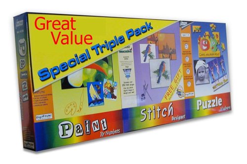 Hobby Triple Pack (Stitch Designer, Paint By Numbers, Puzzle Madness)