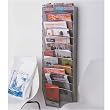 Mesh Magazine Rack-12 Pockets-Silver (Silver) (37"H x 12 1/10" W x 4"D)
