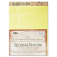 TOPS Second Nature Recycled Legal Pad, 8.5 x 11.75 Inches, Legal Rule, 50 Sheets, 12-Pack, Canary (74890)