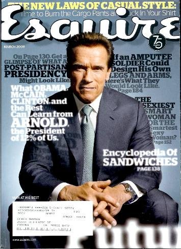 Esquire Magazine - March 2008: Arnold Schwarzenegger, Kate Beckinsdale