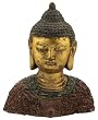 Antique Finish Brass Buddha Head Statue