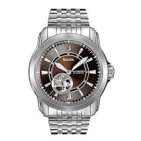 Click here to buy Bulova Mens Automatic Self-Winding Mechanical Exhibition Caseback Bracelet Watch #96A101 by Bulova.
