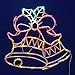 Vickerman Lighted LED Double Bell Christmas Window Silhouette Decoration, 15