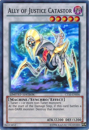 Yugioh Ally of Justice Catastor Super Rare CT10 2013 Wave 1 Tin Promo On Sale
