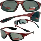 SAFETY GLASSES COBRA UV400 SUNGLASSES ANSI Z87.1 EYE PROTECTION RED FRAME
