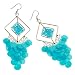 Turquoise Blue Beaded/Sequined Chandelier Earrings