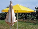 Sonntex Alu Sonneschirm, 340cm Alu-Facetten-Gestell, Polyesterbezug gelb, 6-tlg.