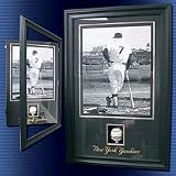 Horizontal 16 x 20 Photograph and Baseball Display Case with Mahogany Frame and Engraved Team Log