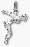 Lady Swimmer Charm - Sterling Silver Jewelry
