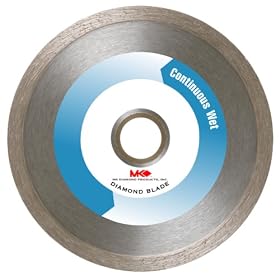 MK Diamond 151445 MK-200 4-Inch Wet Cutting Continuous Rim Diamond Saw Blade with 5/8-Inch Arbor for Tile and Marble
