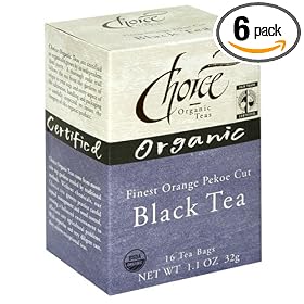 Choice Organic Black Tea, 16-Count Box (Pack of 6)