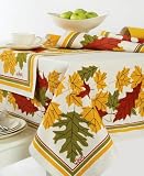 Vera Turning Leaf Round Tablecloth, 70