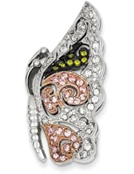 Sterling Silver Pink Vermeil Multi CZ Butterfly Pin