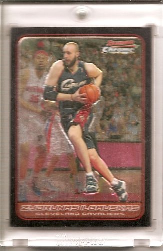 2006 07 Bowman Chrome Zydrunas Ilgauskas Cleveland Cavaliers Basketball Card #77 - Mint Condition - Shipped in Protective Acrylic Display Case !!
