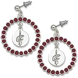 Cleveland Cavaliers Earrings - Red Crystals & Team Logo