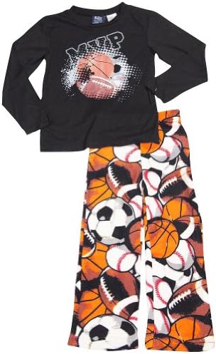 Fun Kidz - Little Boys Long Sleeve Sport Pajamas, Black, Brown 34739-6/7