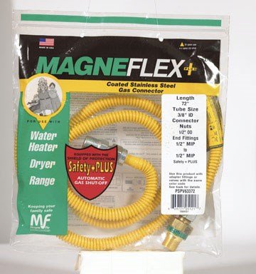 BrassCraft CSSD44E-72 P 1/2-Inch Outer Diameter Safety Plus Gas Appliance Connector with Excess Flow Valve