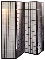 4 Panel Room Divider in Cherry