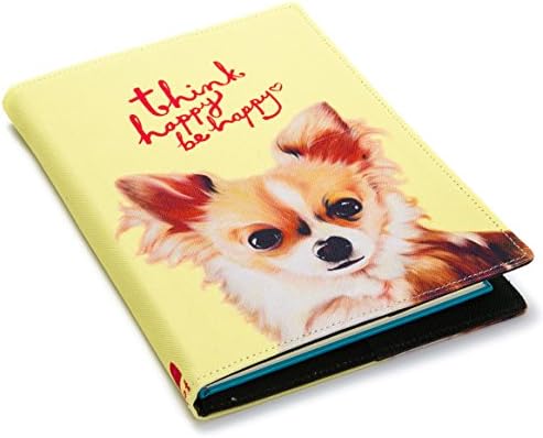 Chihuahua Print Refillable Notebook Cover, Size A5 Yellow Color