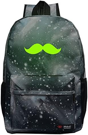 Youngmars Oxford Starry Sky Nifty Noctilucence Mustache Preppy Style Casual Bag (Grey)