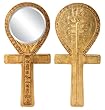 Djed Ankh Mirror - Cold Cast Resin (H: 0.25" x L: 8.5" x W: 3.75" & 0.50 lbs)