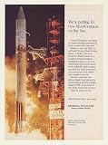1987 General Dynamics Atlas Centaur Rocket Launch Print Ad (46663)