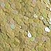6mm Flat Round Sequins Yellow Rainbow Iris Opaque.