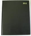premium quality 2012 quarto size 1 one week to view black diary with appointments - shorter than A4 hard back case bound - for desk/office/home/work