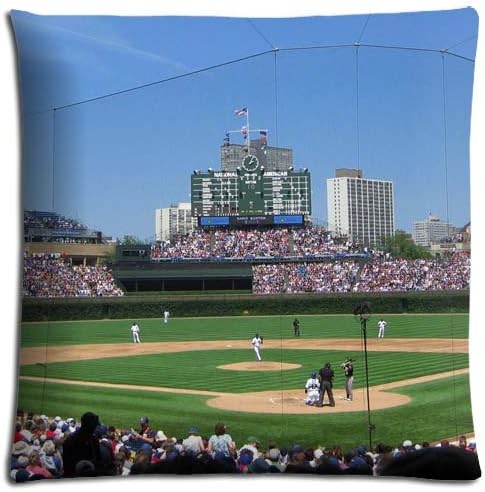 Polyester Cotton Custom Zippered Hypoallergenic Car Pillow Case Chicago Cubs 18x18 inch 45x45 cm