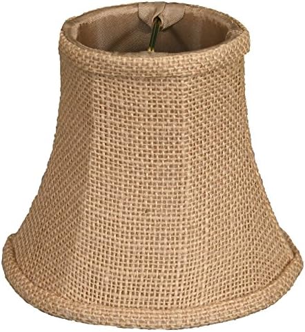 (6 Pack) Royal Designs Bell Chandelier Lamp Shade Size 5, Burlap (CS-207BL-6)
